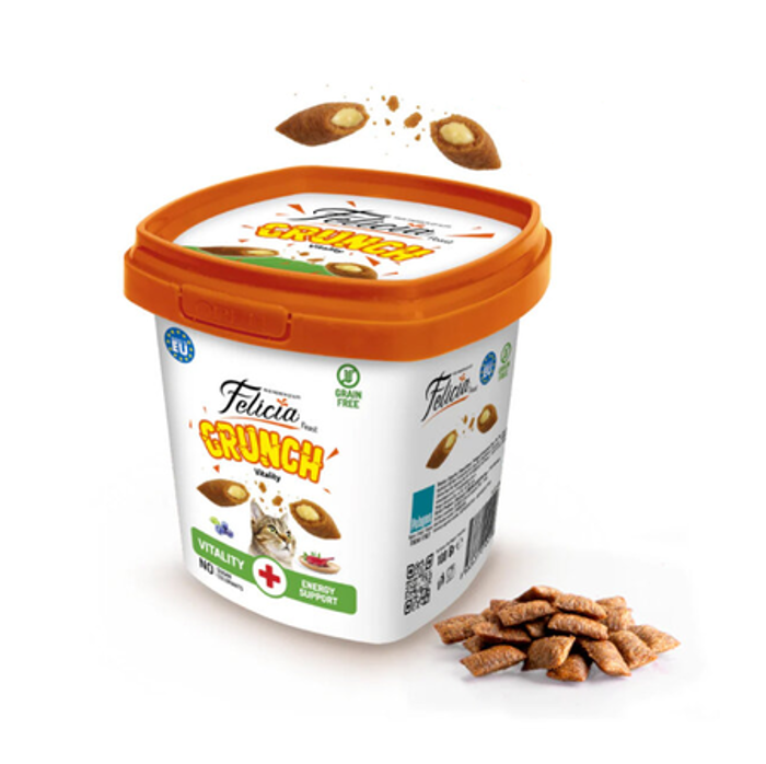 Felicia Crunch Hairball Control Grain Free Snak Gtas ga Trixompales 100gr